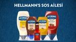 Mavi ark aplan üzerinde duran Hellmann's sosları üstünde Hellmann's Sos Ailesi yazıyor.